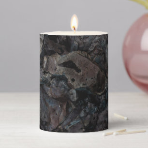 Black Marble Pillar Candle
