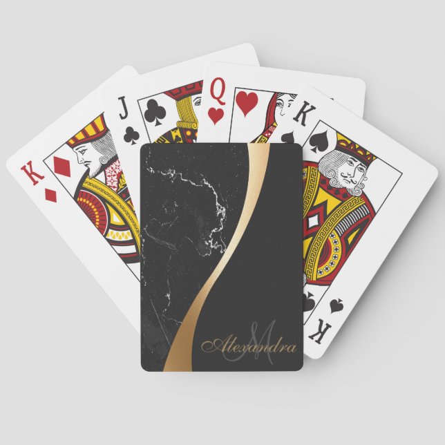 Black Marble Poker Cards (Back)