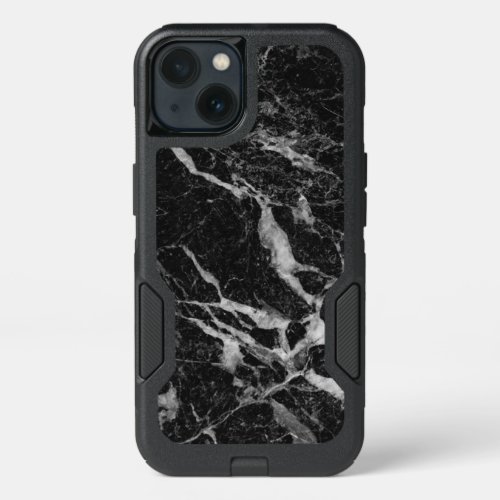 Black Marble Print Modern Design GR3 iPhone 13 Case