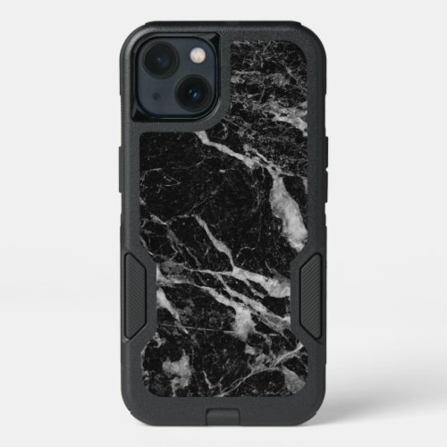 Black Marble Print Modern Design iPhone 13 Case
