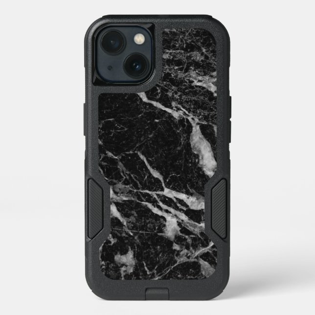 Black Marble Print Modern Design Otterbox iPhone Case (Back)
