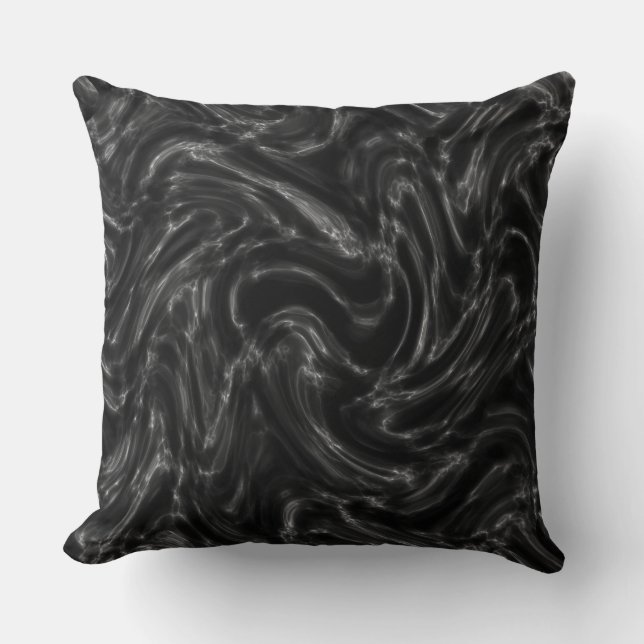 Black Marble Reversible Pillow (Front)