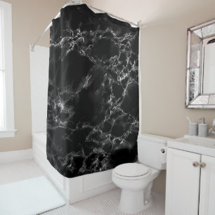 Black Marble Shower Curtain
