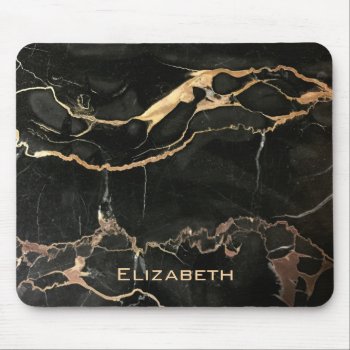 Black Marble Slab With Name Mouse Pad by elizme1 at Zazzle