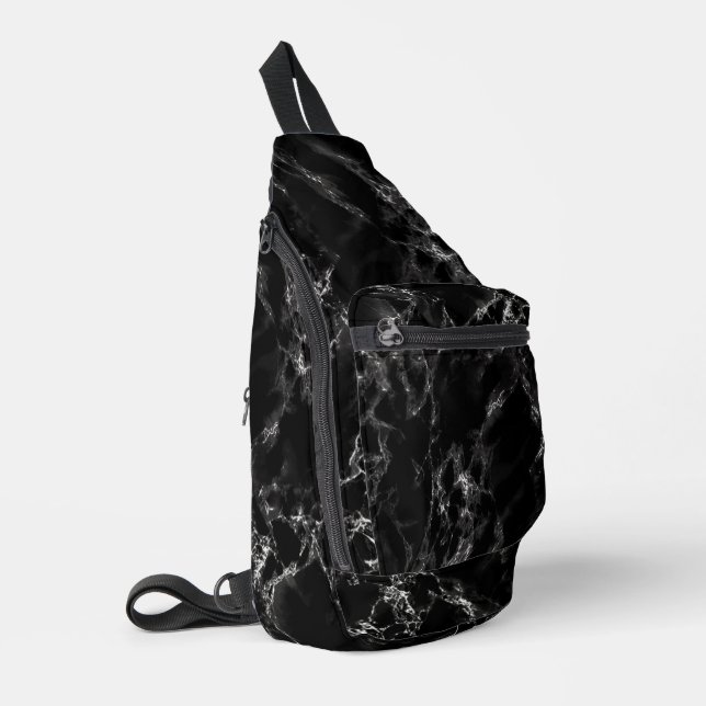 Black Marble Sling Bag (Left Corner)