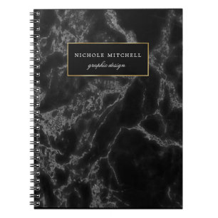 Black Marble Spiral Notebook