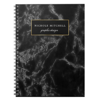Black Marble Spiral Notebook
