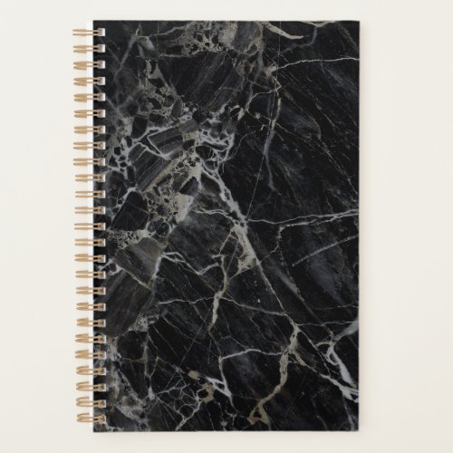 Black Marble Spiral Planner