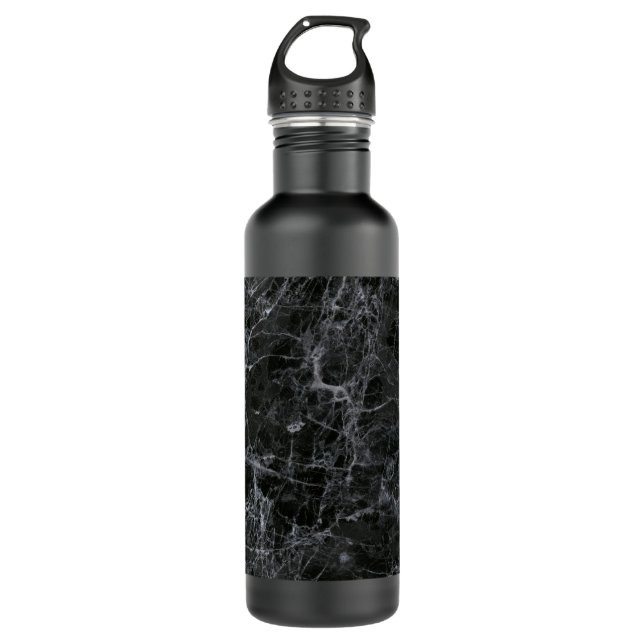 Black marble stainless steel water bottle (Front)