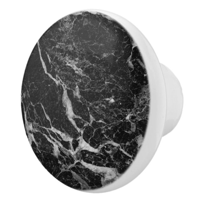 Black Marble Stone Ceramic Knob (Right)