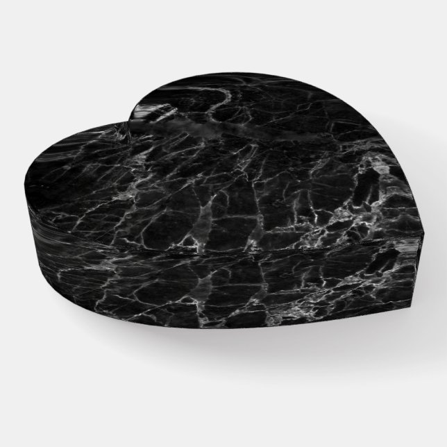 Black Marble Stone Look Paperweight (Angled)