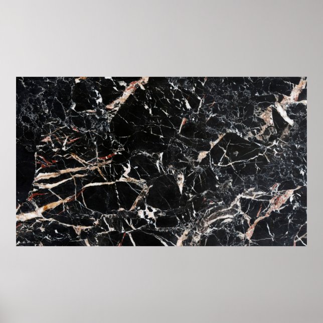 Black marble stone natural background abstract mar poster (Front)