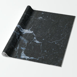 Black Marble Stone Pattern  Wrapping Paper