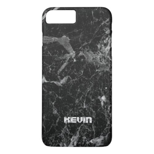 Black Marble Stone Texture Monogram iPhone 8 Plus7 Plus Case