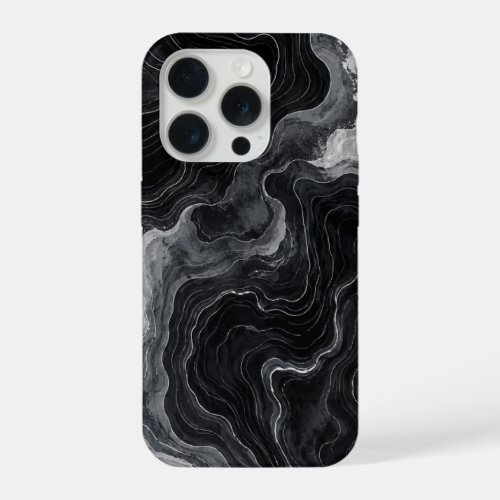 Black Marble Swirl Phone Case