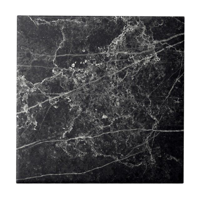 Black Marble Texture Ceramic Tile (Front)