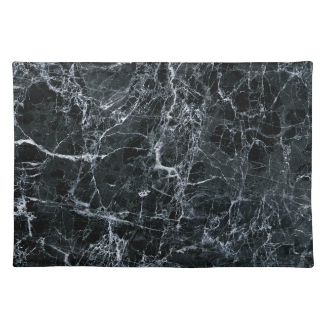Black Marble Texture Cloth Placemat (Front)