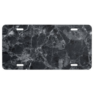 Black Marble Texture License Plate