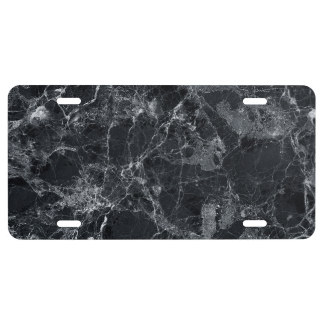 Black Marble Texture License Plate (Front)