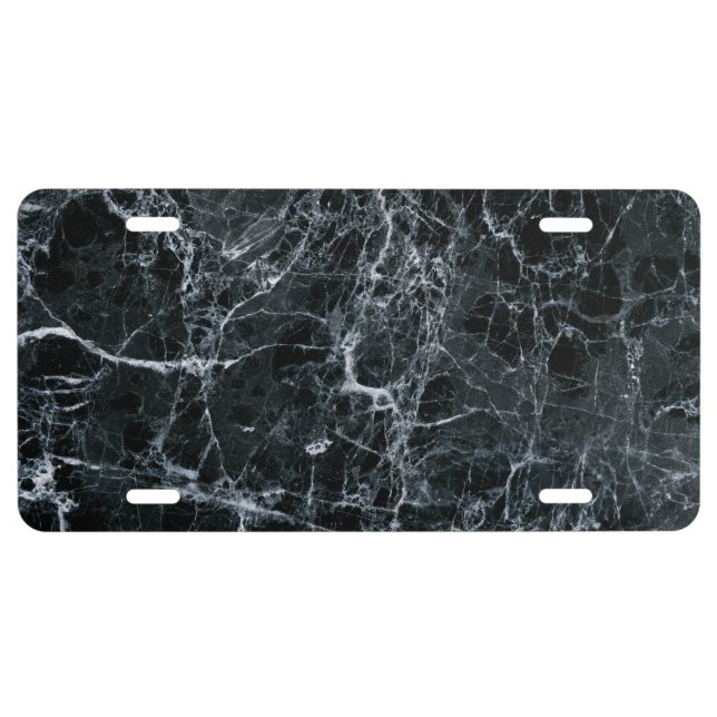 Black Marble Texture License Plate (Front)