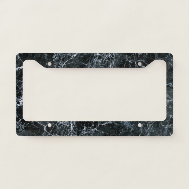 Black Marble Texture License Plate Frame (Front)