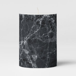 Black marble texture pillar candle