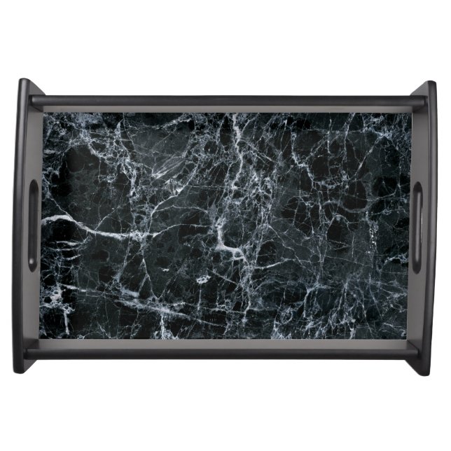 Black Marble Texture Serving Tray (Front)