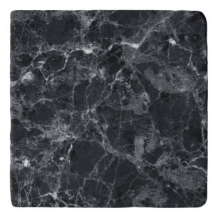 Black marble texture trivet