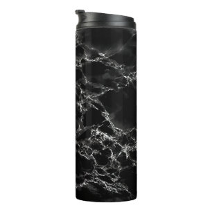 Black Marble Thermal Tumbler - Modern