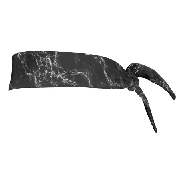 Black Marble Tie Headband (Rotate 90)