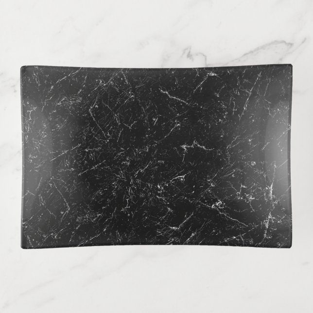Black marble trinket tray (Front)