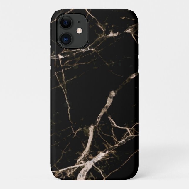 Black Marble With Beige Grain Case-Mate iPhone Case (Back)