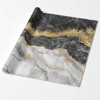 Modern Black and Gold Dusty Wrapping Paper Sheets