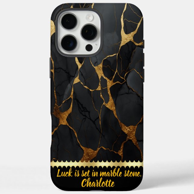 Black marble with golden veins Case-Mate iPhone case (Back)