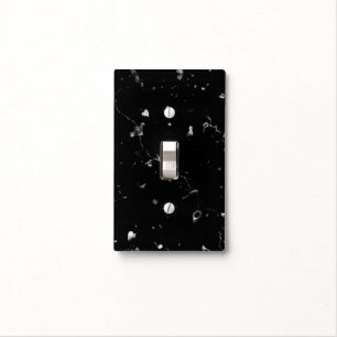 Black Marbled With White Light Switch Cover