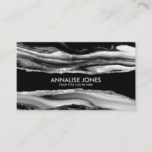 Black Marbles and Mother of Pearl Business Card