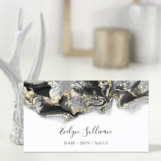 black marbling design business card