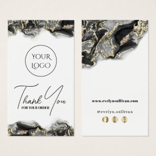 Black marbling design package insert