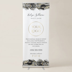 black marbling design retractable banner