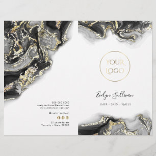 Black marbling design service menu brochure