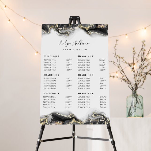 Black marbling Price list Foam Board (In Situ (Stand))
