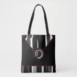 Black Maroon White Abstract Designer Tote Bag