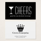 Black martini corporate logo event drink ticket (Front & Back)