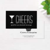 Black martini corporate logo event drink ticket (Desk)