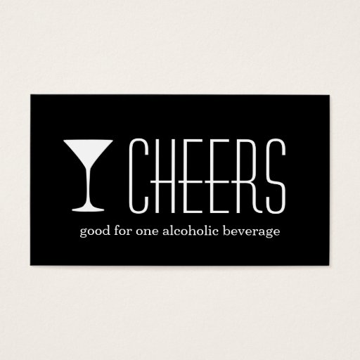 Customizable Black martini corporate logo event drink ticket business card