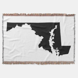 Black Maryland Shape Throw Blanket