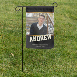 Black Masculine Photo Graduation Garden Flag