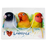 Black Masked Fischer Lutino Peach Faced Lovebird Realistic Painting Gift Bag