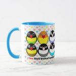 Cute Black-masked lovebirds cartoon ringer mug