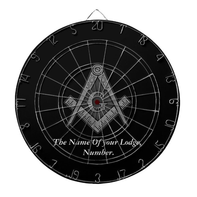 Black Masonic Master Mason Freemason Compass Dart Board (Front)